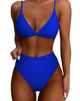 SUUKSESS Women Sexy High Waisted 2 Piece Bikini Sets Triangle High Cut Swimsuits-SUUKSESS-Royal Blue-S-SUUKSESS