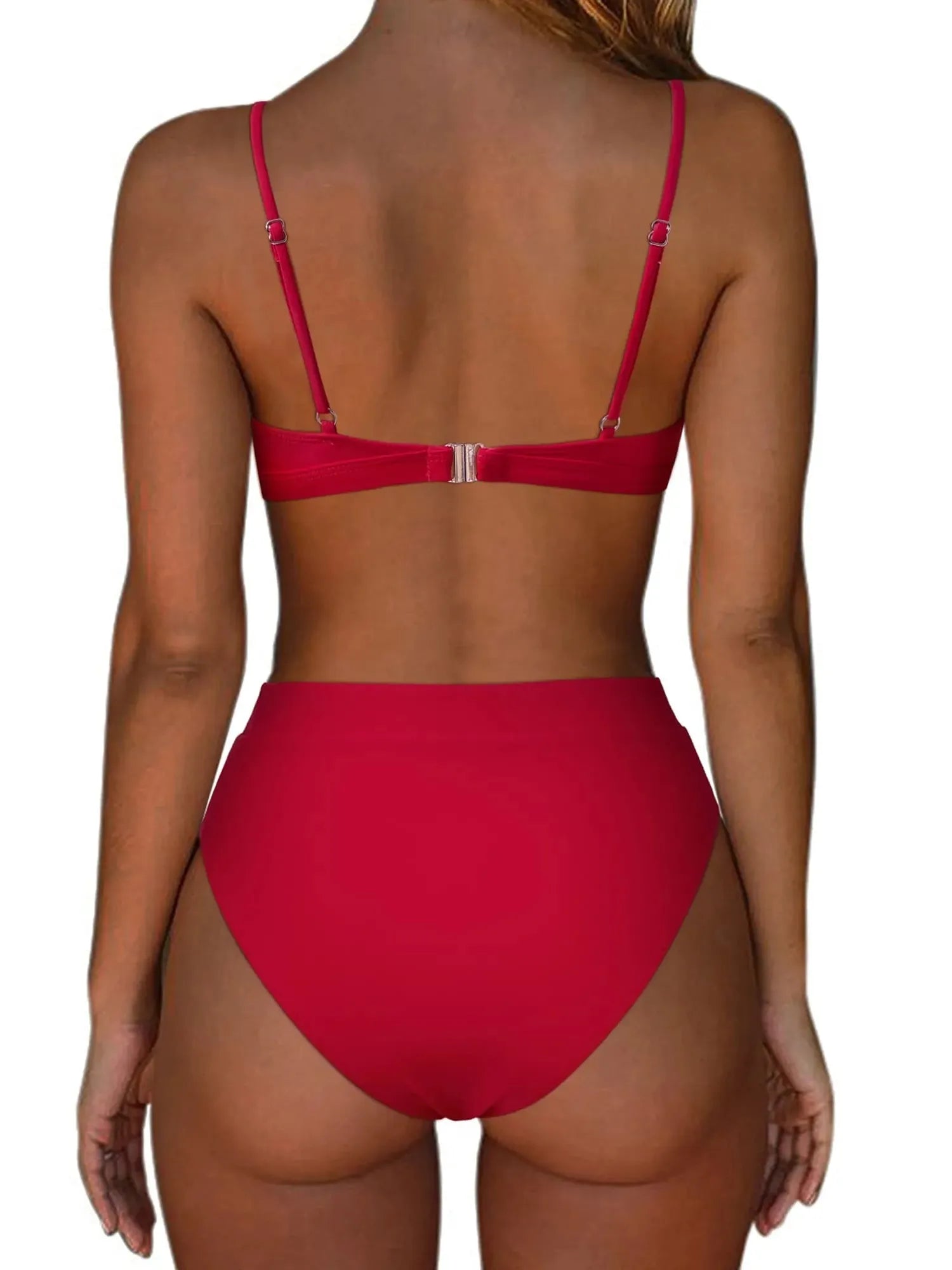 SUUKSESS Women Sexy High Waisted 2 Piece Bikini Sets Triangle High Cut Swimsuits-SUUKSESS-SUUKSESS