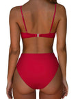 SUUKSESS Women Sexy High Waisted 2 Piece Bikini Sets Triangle High Cut Swimsuits-SUUKSESS-SUUKSESS
