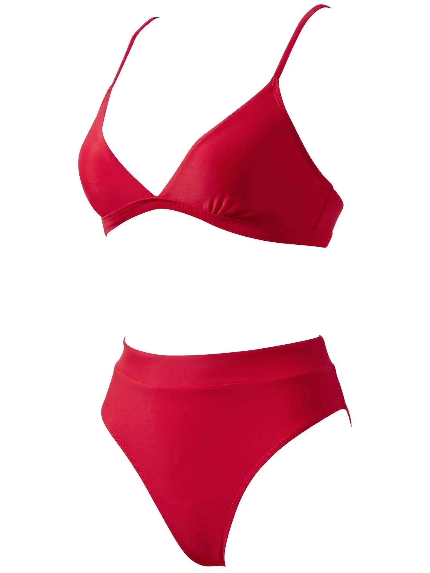 SUUKSESS Women Sexy High Waisted 2 Piece Bikini Sets Triangle High Cut Swimsuits-SUUKSESS-SUUKSESS