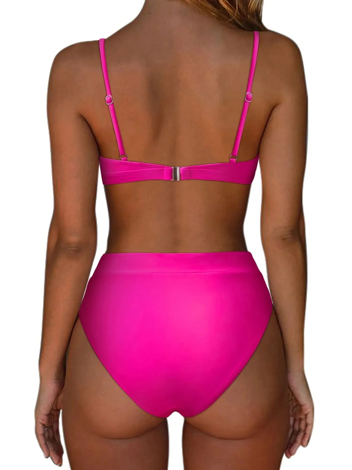 SUUKSESS Women Sexy High Waisted 2 Piece Bikini Sets Triangle High Cut Swimsuits-SUUKSESS-SUUKSESS