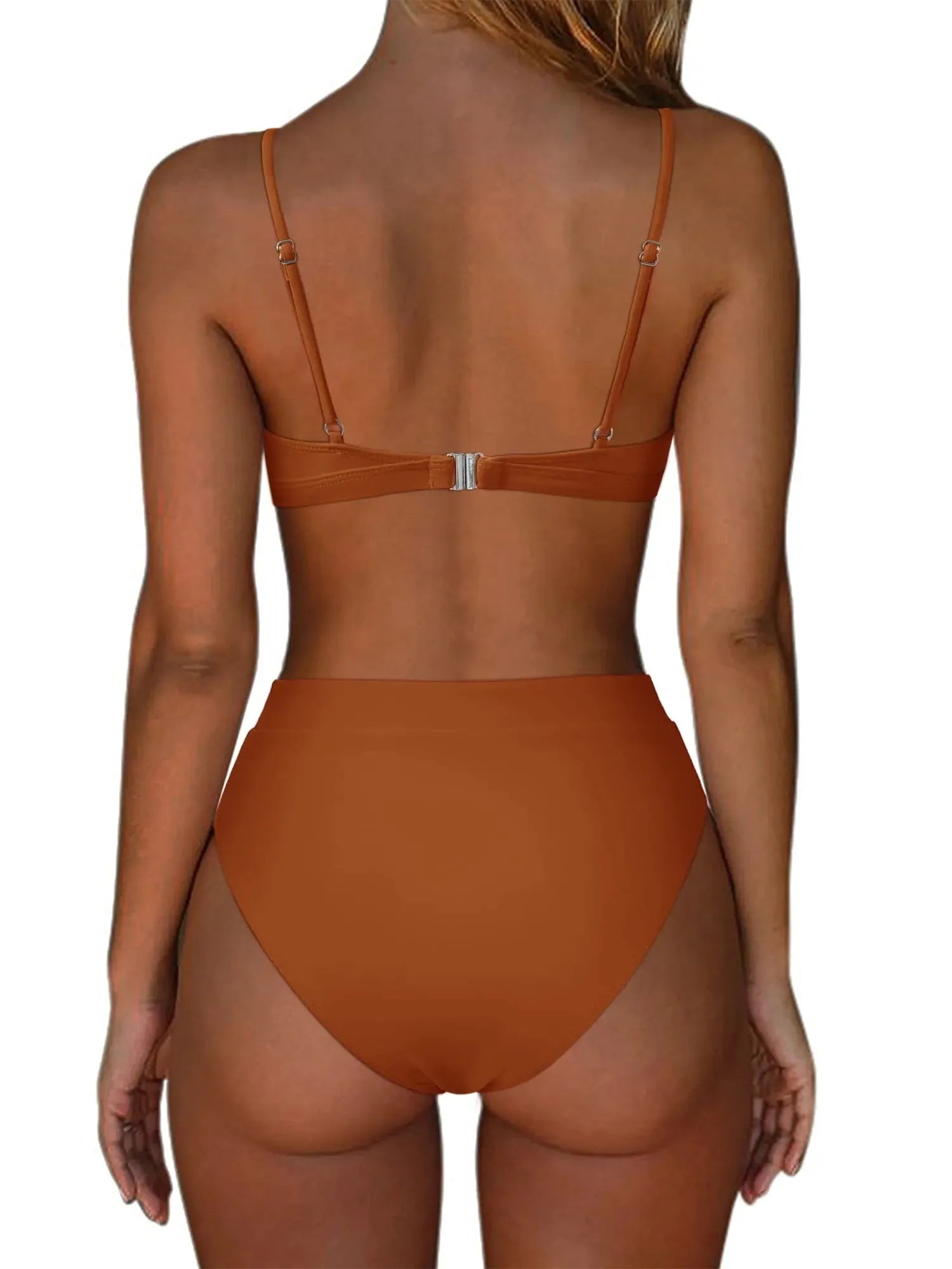 SUUKSESS Women Sexy High Waisted 2 Piece Bikini Sets Triangle High Cut Swimsuits-SUUKSESS-SUUKSESS
