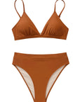 SUUKSESS Women Sexy High Waisted 2 Piece Bikini Sets Triangle High Cut Swimsuits-SUUKSESS-SUUKSESS