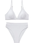 SUUKSESS Women Sexy High Waisted 2 Piece Bikini Sets Triangle High Cut Swimsuits-SUUKSESS-SUUKSESS
