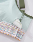Bikini-Set mit Netzrock und Farbblock