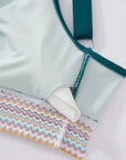 Bikini-Set mit Netzrock und Farbblock