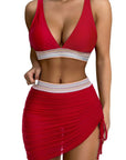 Bikini-Set mit Netzrock und Farbblock