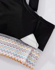 Bikini-Set mit Netzrock und Farbblock