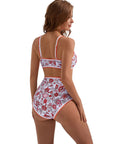 SUUKSESS Women High Waisted Bikini Set Floral Print Color Block 2 Piece Swimsuit-SUUKSESS-SUUKSESS