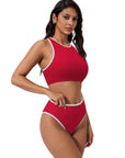 SUUKSESS Women High Waisted Bikini Sets High Neck Sporty Two Piece Swimsuits-SUUKSESS-SUUKSESS