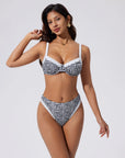 Color Block Underwire 2 Piece Swimsuit