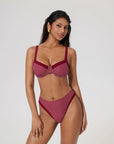Color Block Underwire 2 Piece Swimsuit