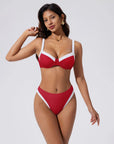 Color Block Underwire 2 Piece Swimsuit