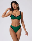 Color Block Underwire 2 Piece Swimsuit