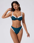 Color Block Underwire 2 Piece Swimsuit