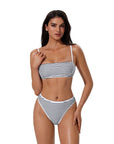 Bandeau High Waisted Bikini Set 2 Piece Swimsuits-SUUKSESS-SUUKSESS