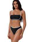 Bandeau High Waisted Bikini Set 2 Piece Swimsuits-SUUKSESS-SUUKSESS