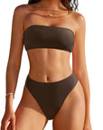 Cheeky 2 Piece Bandeau Bikini Set-SUUKSESS-Brown-S-SUUKSESS