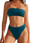 Cheeky 2 Piece Bandeau Bikini Set-SUUKSESS-Peacock-S-SUUKSESS