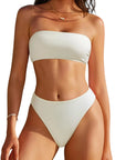Cheeky 2 Piece Bandeau Bikini Set-SUUKSESS-White-S-SUUKSESS