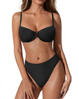 High Waisted Underwire Bikini Set-SUUKSESS-SUUKSESS