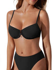 High Waisted Underwire Bikini Set-SUUKSESS-SUUKSESS
