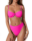 High Waisted Underwire Bikini Set-SUUKSESS-SUUKSESS