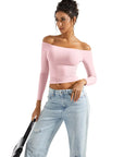 Buttery Soft Off Shoulder Shirt - Long Sleeve-Clothing-SUUKSESS-SUUKSESS