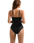 SUUKSESS Women Lace One Piece Swimsuit Tummy Control V Neck Bathing Suit-SUUKSESS-SUUKSESS