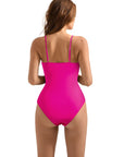 SUUKSESS Women Lace One Piece Swimsuit Tummy Control V Neck Bathing Suit-SUUKSESS-SUUKSESS
