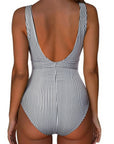 Backless Ruched Bathing Suit-Swimwear-SUUKSESS-SUUKSESS