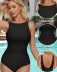 Backless Ruched Bathing Suit-Swimwear-SUUKSESS-SUUKSESS