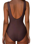 Backless Ruched Bathing Suit-Swimwear-SUUKSESS-SUUKSESS
