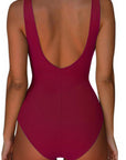 Backless Ruched Bathing Suit-Swimwear-SUUKSESS-SUUKSESS