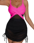 Mesh Crossover Dress Bathing Suit