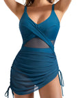 Mesh Crossover Dress Bathing Suit