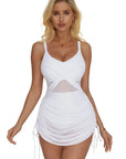 Mesh Crossover Dress Bathing Suit