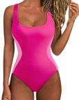 Slimming Line Square Neck Bathing Suit
