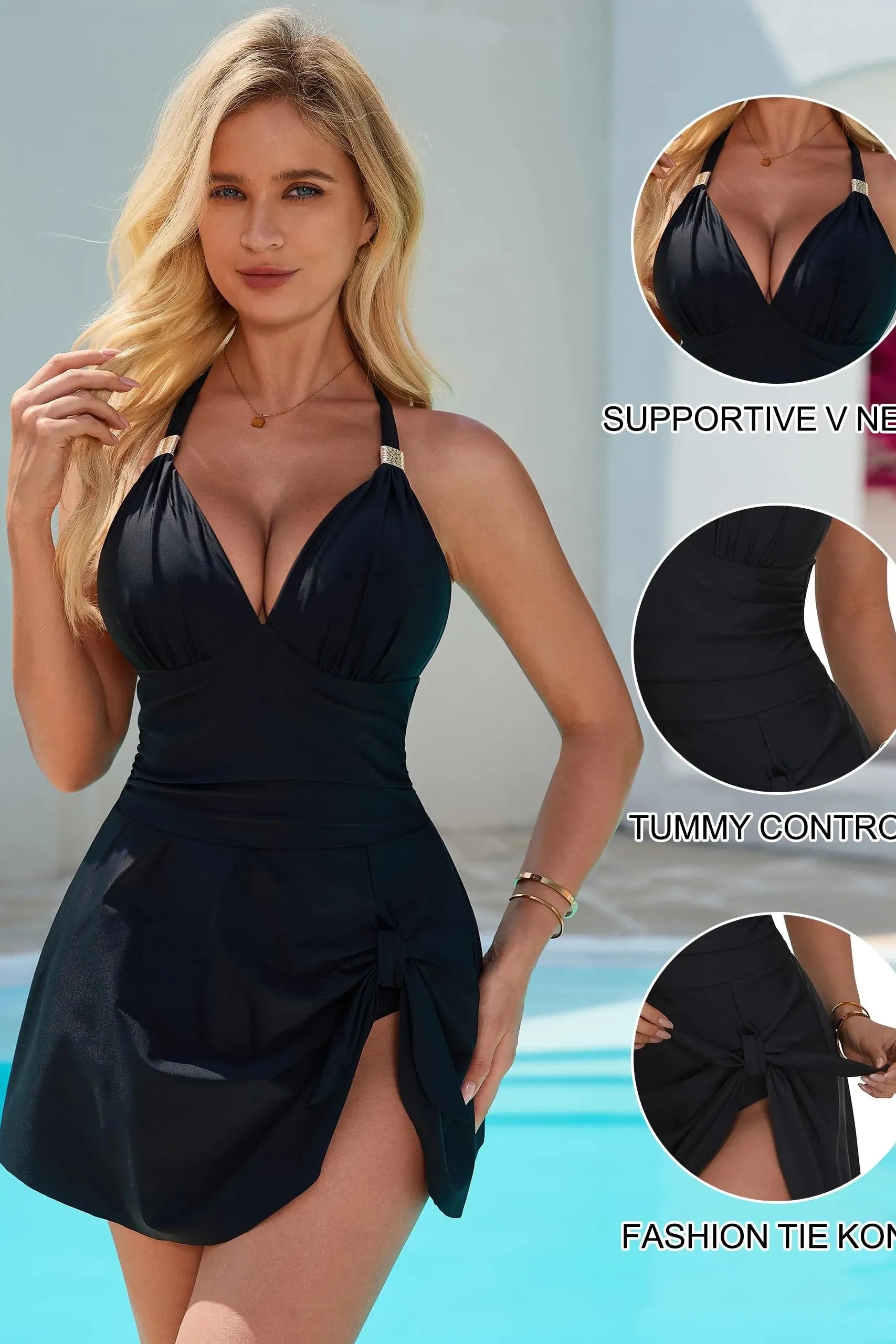 Tie Knot Dress Bathing Suit
