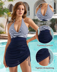 Mesh Swimdress Halter Bathing Suit