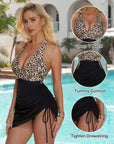 Mesh Swimdress Halter Bathing Suit