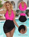 Mesh Swimdress Halter Bathing Suit