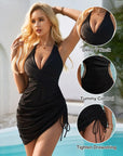 Mesh Swimdress Halter Bathing Suit