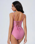 Crisscross Backless Bathing Suit