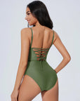Crisscross Backless Bathing Suit