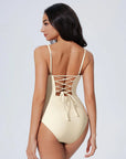 Crisscross Backless Bathing Suit