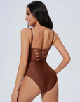 Crisscross Backless Bathing Suit