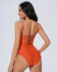 Crisscross Backless Bathing Suit