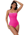 SUUKSESS Women One Piece Tummy Control Swimsuit Sexy Color Block Bathing Suit-SUUKSESS-SUUKSESS