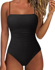 SUUKSESS Women Sexy One Piece Swimsuit Tummy Control Square Neck Bathing Suit-SUUKSESS-SUUKSESS
